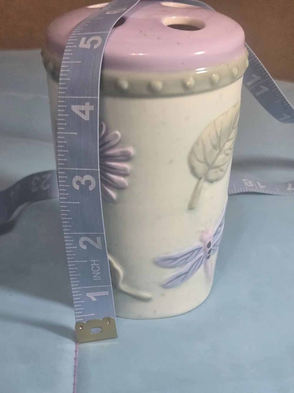 Ceramic Lavender Floral Toothbrush Holder - Unbranded